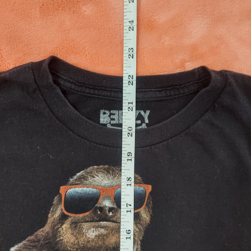 Berzy Sloth Humor Graphic Tee Youth XL Black Short Sleeve T-Shirt Funny - Picture 6 of 7